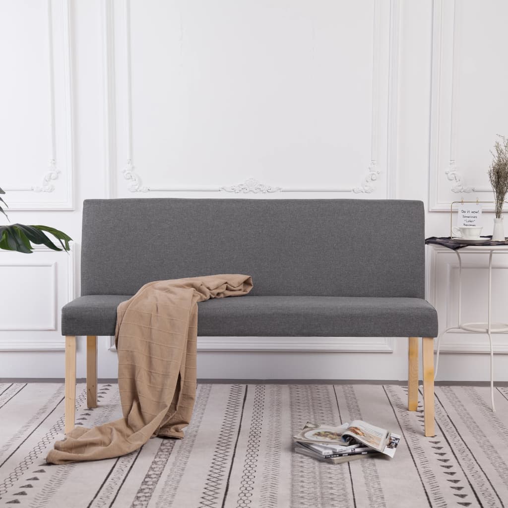 vidaXL Banc 139,5 cm gris clair polyester