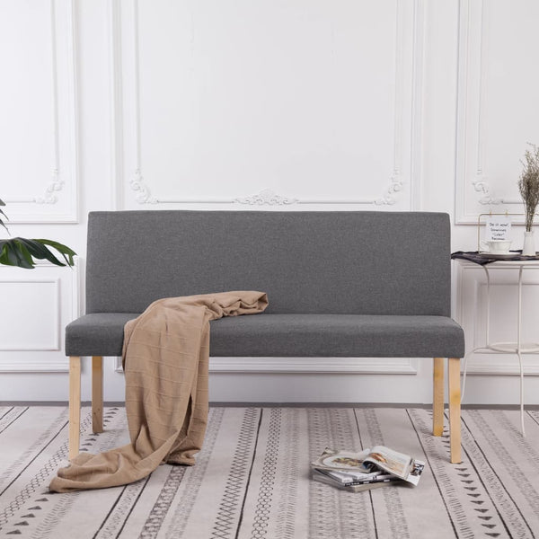vidaXL Banc 139,5 cm gris clair polyester