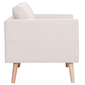 2-Sitzer-Sofa Stoff Cremeweiß