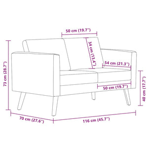 2-Sitzer-Sofa Stoff Braun