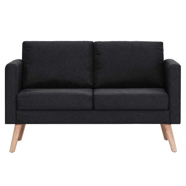 2-Sitzer-Sofa Stoff Schwarz