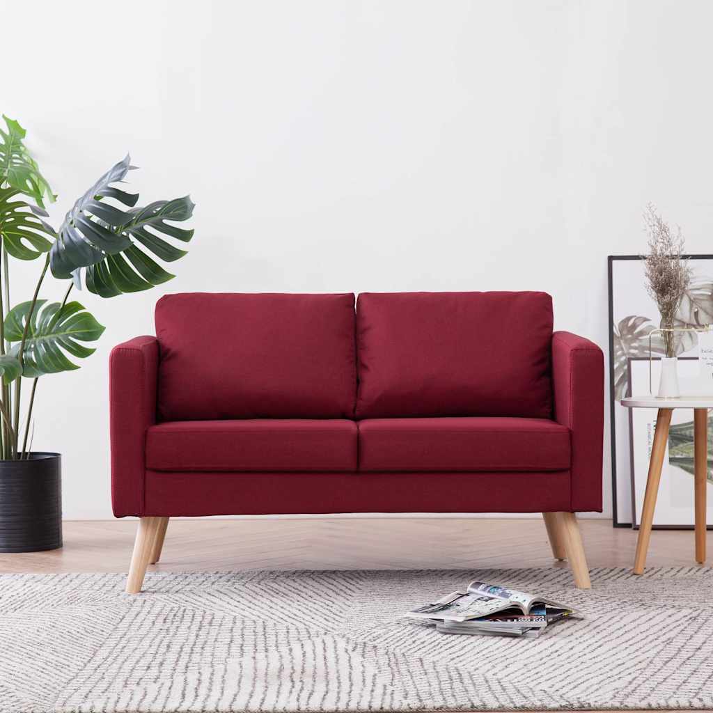 2-Sitzer-Sofa Stoff Weinrot