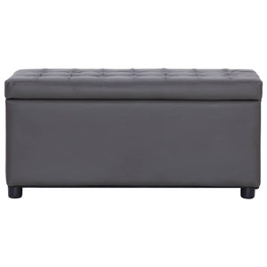 Ottoman mit Stauraum 87,5 cm Grau Kunstleder