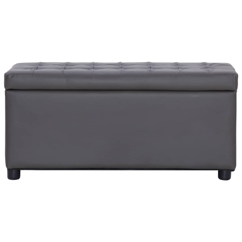 Ottoman mit Stauraum 87,5 cm Grau Kunstleder