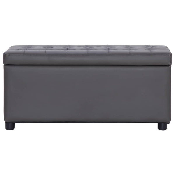 Ottoman mit Stauraum 87,5 cm Grau Kunstleder