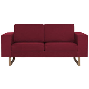 2-Sitzer-Sofa Stoff Weinrot