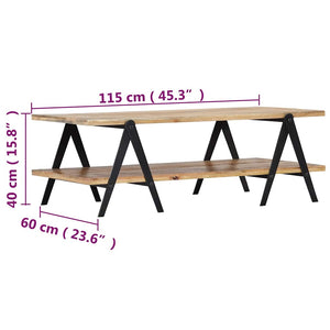Couchtisch 115x60x40 cm Massivholz Mango