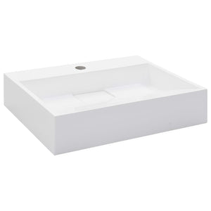 Waschbecken 50 x 38 x 13 cm Mineralguss/Marmorguss Weiß