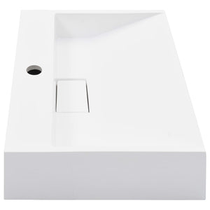 Waschbecken 50 x 38 x 13 cm Mineralguss/Marmorguss Weiß