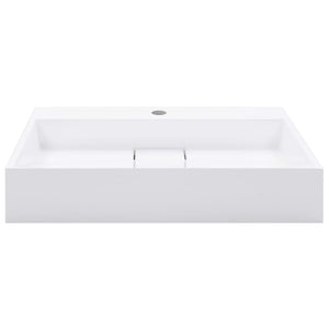 Waschbecken 60 x 38 x 11 cm Mineralguss/Marmorguss Weiß