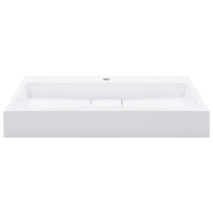 vidaXL Lavabo 80 x 46 x 11 cm en fonte minérale/marbre blanc