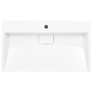 vidaXL Lavabo 80 x 46 x 11 cm en fonte minérale/marbre blanc