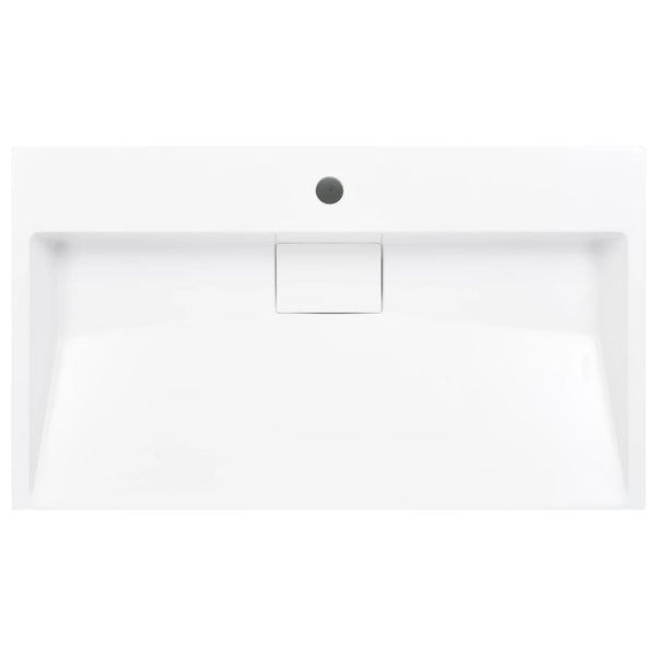 vidaXL Lavabo 80 x 46 x 11 cm en fonte minérale/marbre blanc