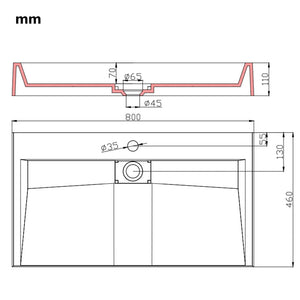 vidaXL Lavabo 80 x 46 x 11 cm en fonte minérale/marbre blanc
