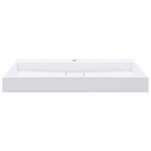 Waschbecken 100 x 46 x 11 cm Mineralguss/Marmorguss Weiß