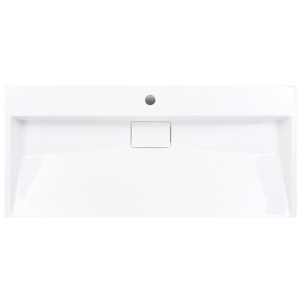 Waschbecken 100 x 46 x 11 cm Mineralguss/Marmorguss Weiß
