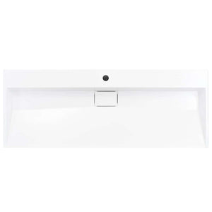 Waschbecken 120 x 46 x 11 cm Mineralguss/Marmorguss Weiß