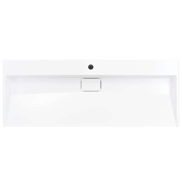 Waschbecken 120 x 46 x 11 cm Mineralguss/Marmorguss Weiß