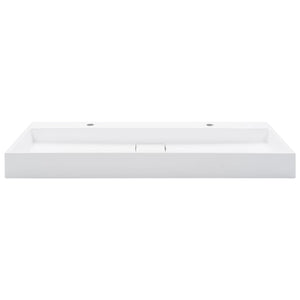 Waschbecken 120 x 46 x 11 cm Mineralguss/Marmorguss Weiß