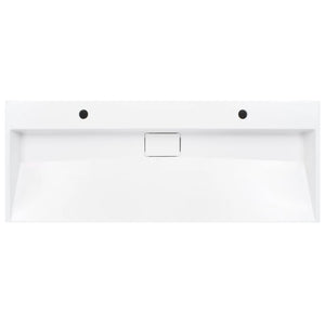 Waschbecken 120 x 46 x 11 cm Mineralguss/Marmorguss Weiß