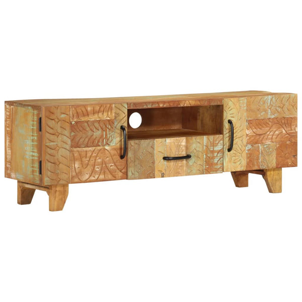 TV-Schrank Handgeschnitzt 120x30x40 cm Altholz Massiv