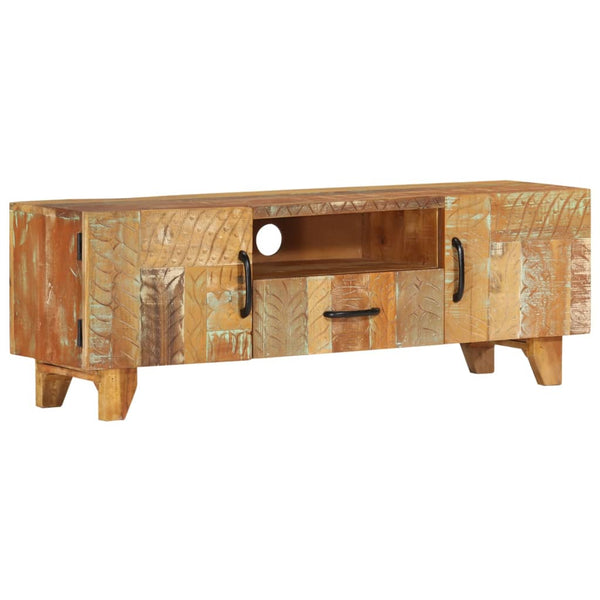 TV-Schrank Handgeschnitzt 120x30x40 cm Altholz Massiv