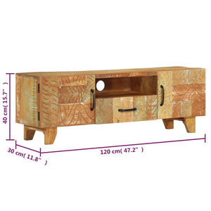 TV-Schrank Handgeschnitzt 120x30x40 cm Altholz Massiv