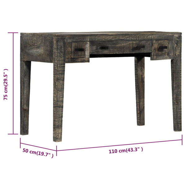 Schreibtisch Schwarz 110×50×75 cm Massivholz Mango