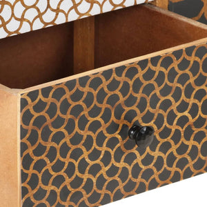 Sideboard mit Druckmustern 130x30x70 cm Massivholz Mango