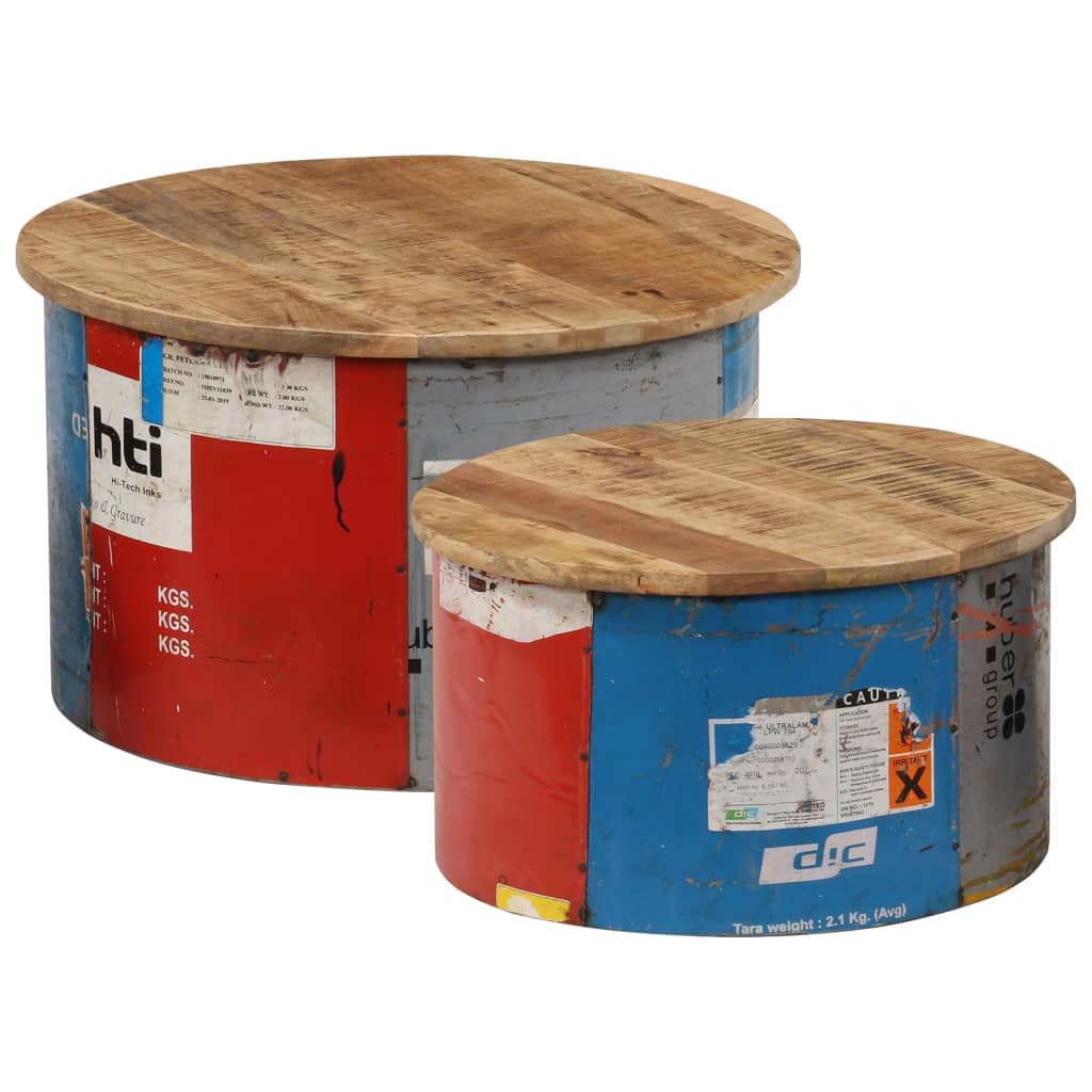 vidaXL Tables basses 2 pcs Bois de manguier massif