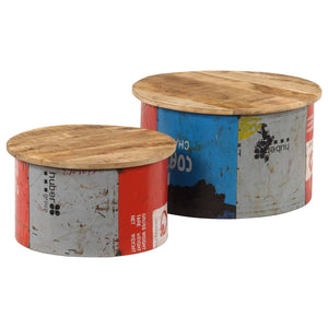 vidaXL Tables basses 2 pcs Bois de manguier massif