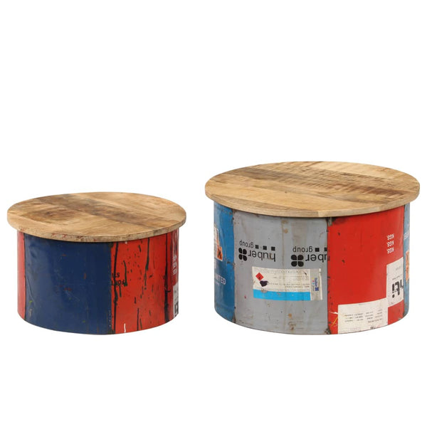 vidaXL Tables basses 2 pcs Bois de manguier massif