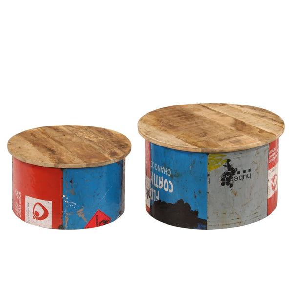 vidaXL Tables basses 2 pcs Bois de manguier massif
