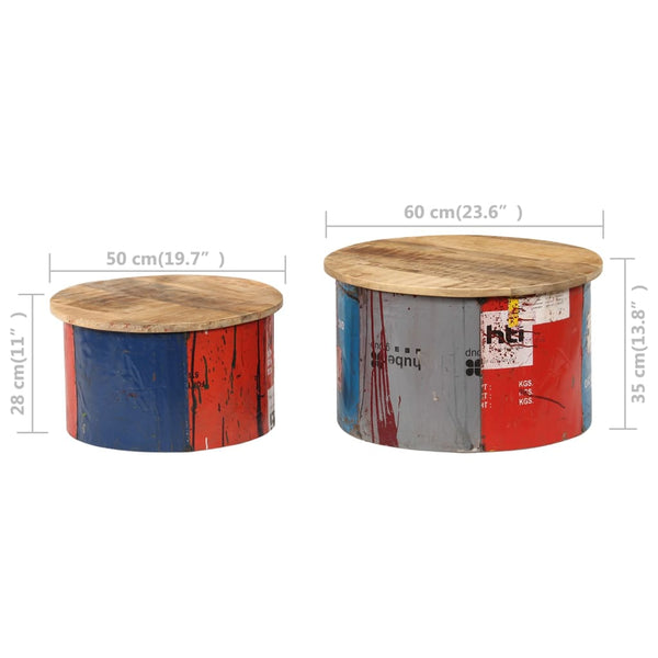 vidaXL Tables basses 2 pcs Bois de manguier massif