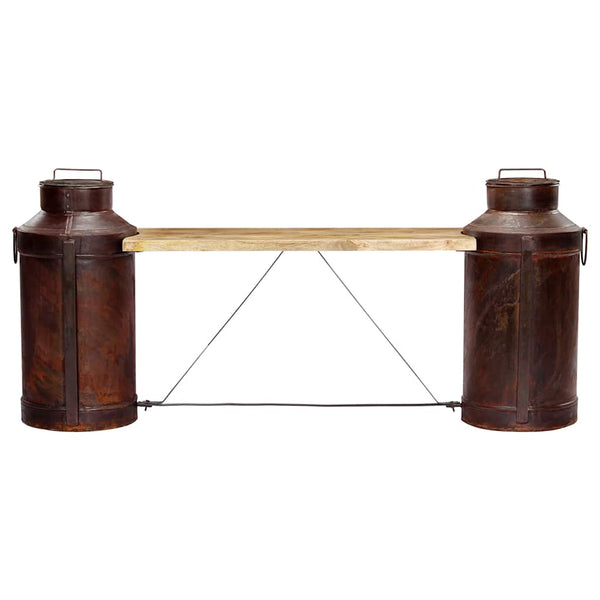 Milchkannen-Sitzbank 150 x 33 x 64 cm Massivholz Mango