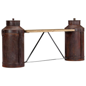 Milchkannen-Sitzbank 150 x 33 x 64 cm Massivholz Mango