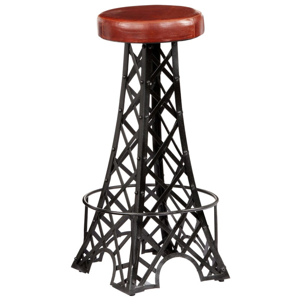 vidaXL Tabourets de bar 2 pcs Cuir véritable