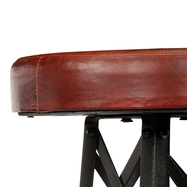 vidaXL Tabourets de bar 2 pcs Cuir véritable