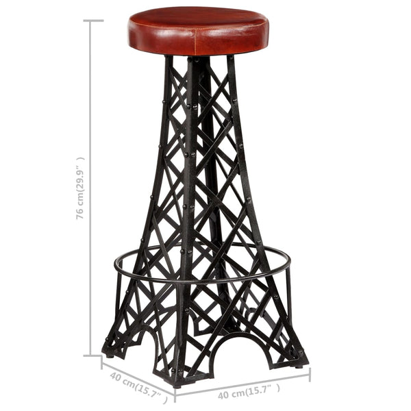 vidaXL Tabourets de bar 2 pcs Cuir véritable