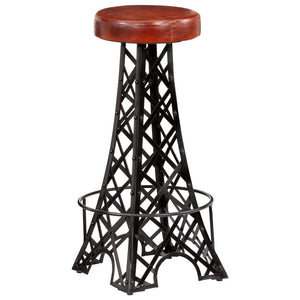 vidaXL Tabourets de bar 2 pcs Cuir véritable