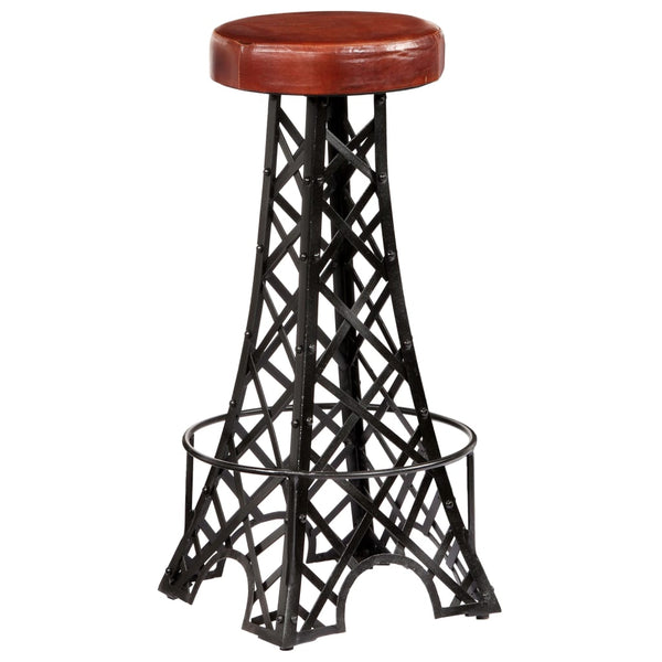 vidaXL Tabourets de bar 2 pcs Cuir véritable