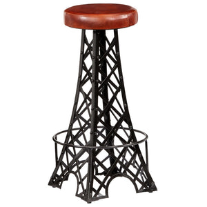 vidaXL Tabourets de bar 2 pcs Cuir véritable