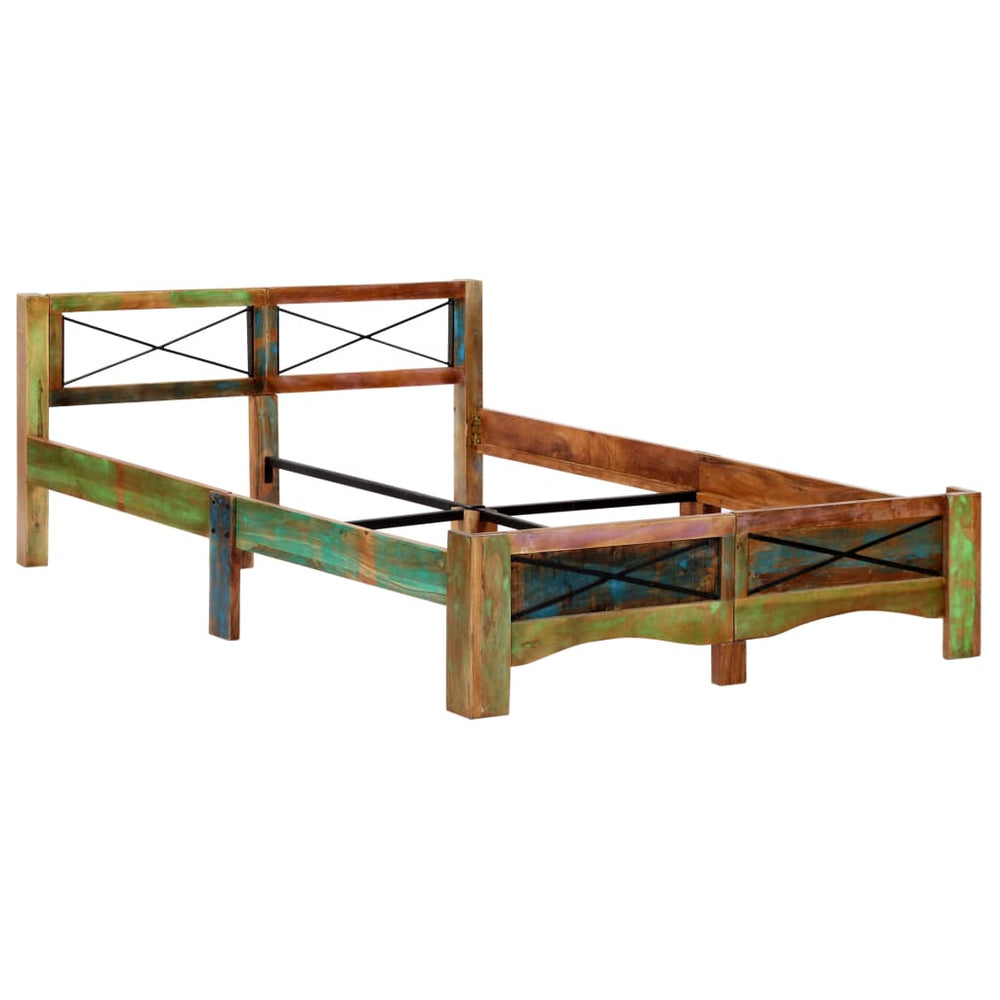 vidaXL Lit en bois massif sans matelas Bois de récupération 140x200 cm