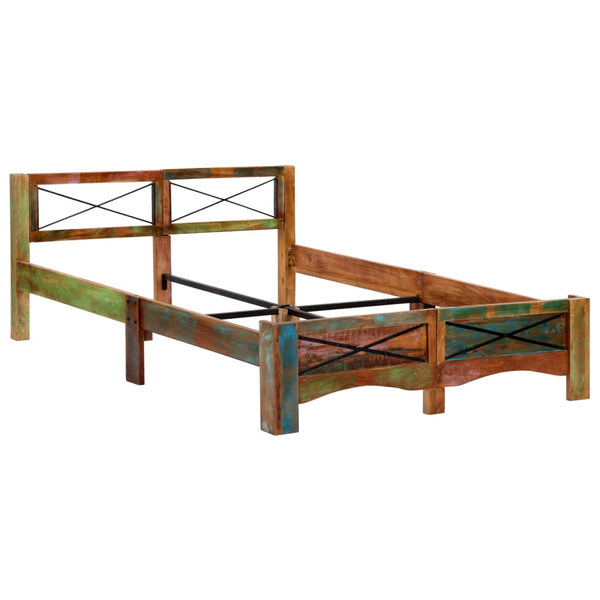 vidaXL Lit en bois massif sans matelas Bois de récupération 140x200 cm