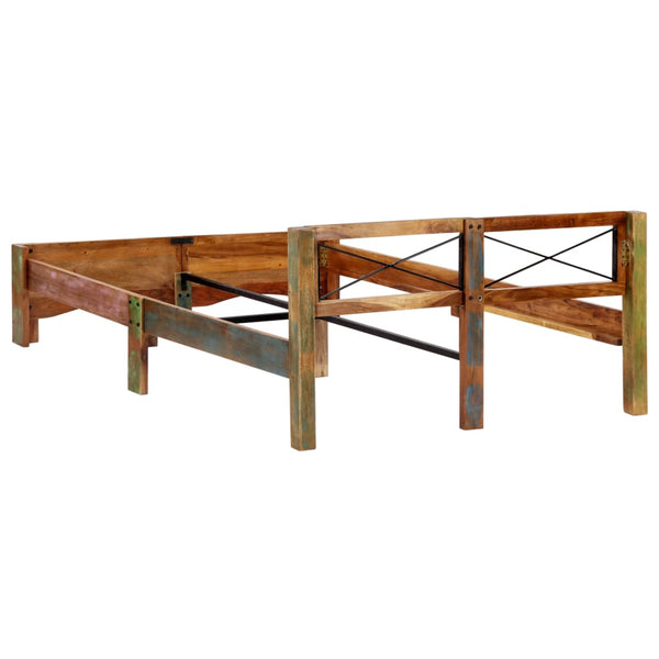 vidaXL Lit en bois massif sans matelas Bois de récupération 140x200 cm
