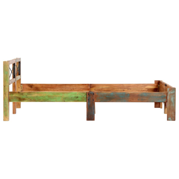 vidaXL Lit en bois massif sans matelas Bois de récupération 140x200 cm