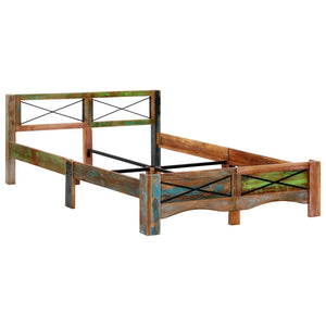 vidaXL Lit en bois massif sans matelas Bois de récupération 140x200 cm