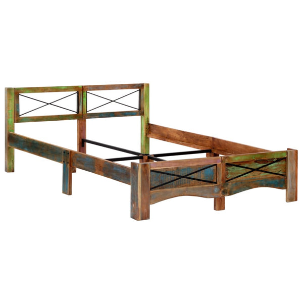 vidaXL Lit en bois massif sans matelas Bois de récupération 140x200 cm