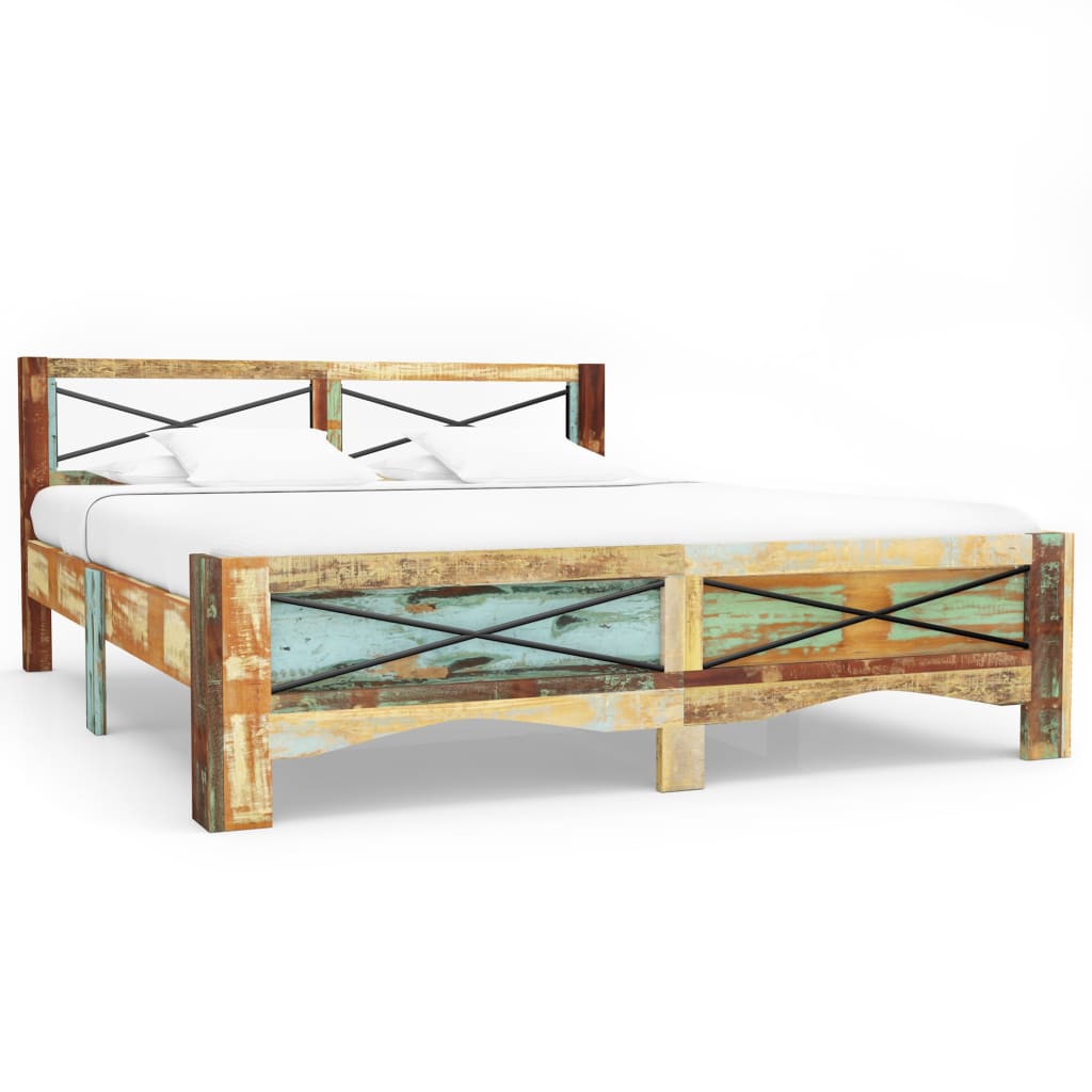 vidaXL Lit en bois de récupération massif 180x200 cm