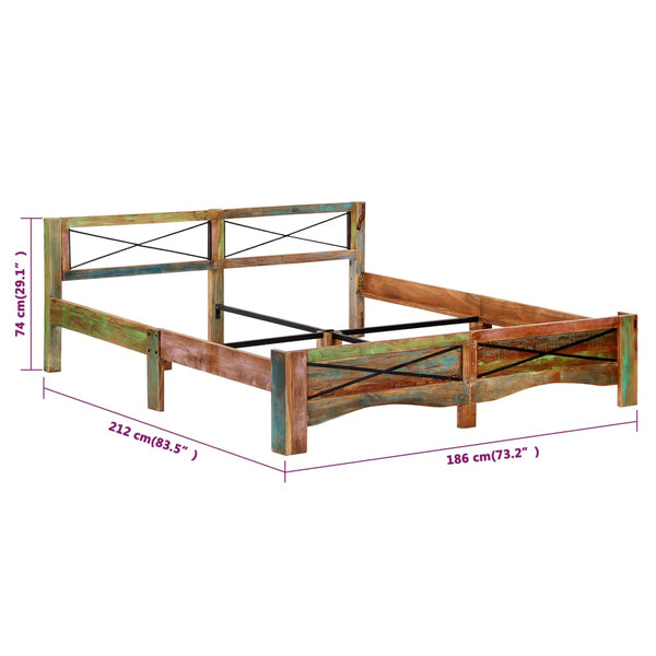 vidaXL Lit en bois de récupération massif 180x200 cm